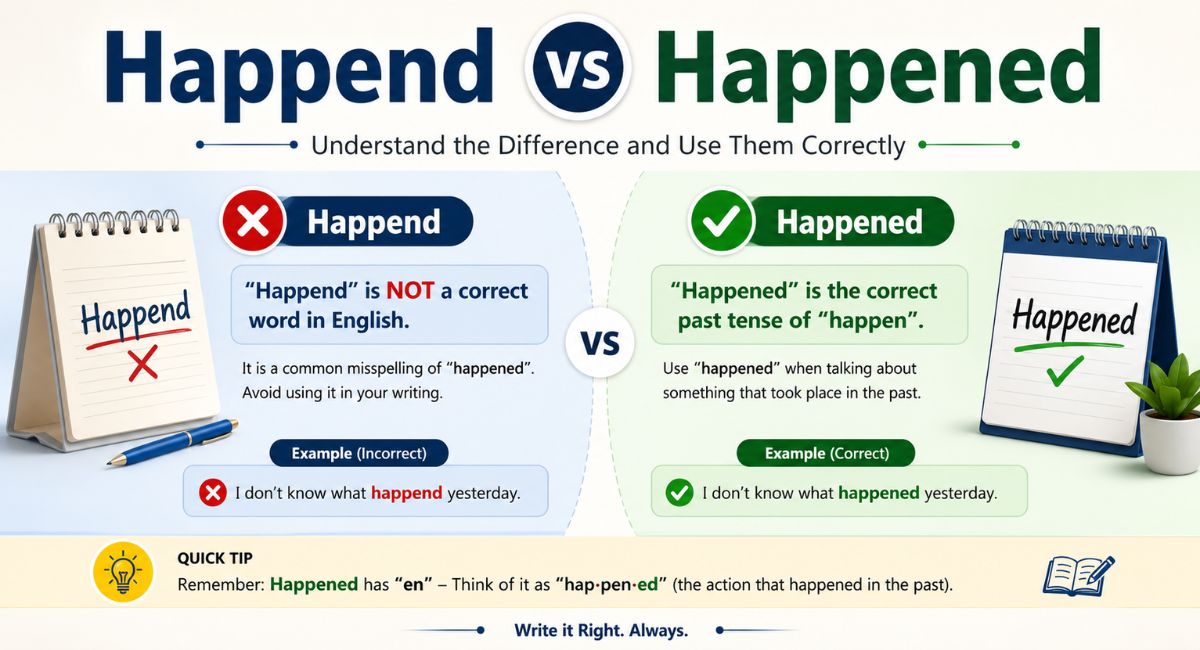 Happend or Happened: Spelling Rule & Fast Examples