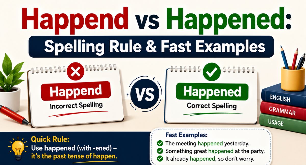 Happend or Happened: Spelling Rule & Fast Examples