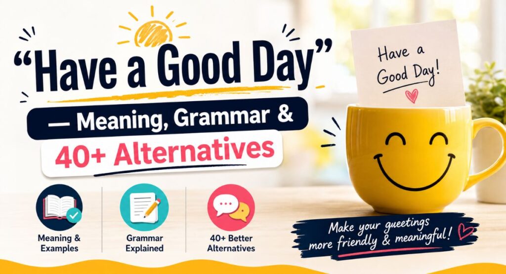 "Have a Good Day" — Meaning, Grammar & 40+ Alternatives