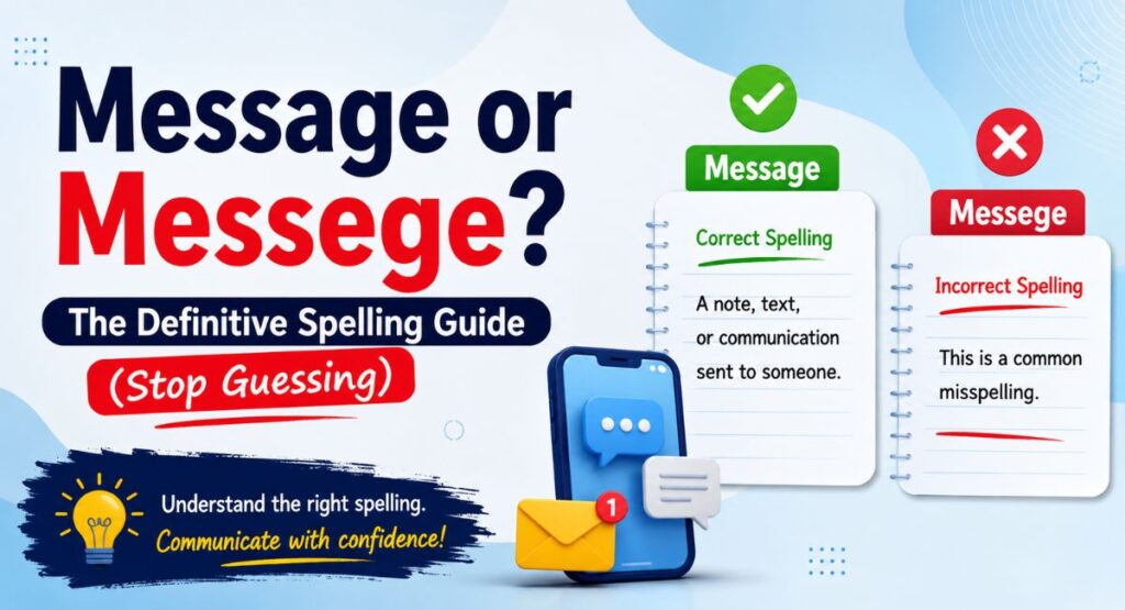 messege or message? Correct Spelling, Meaning, Examples, and Common Mistakes (2026 Guide)