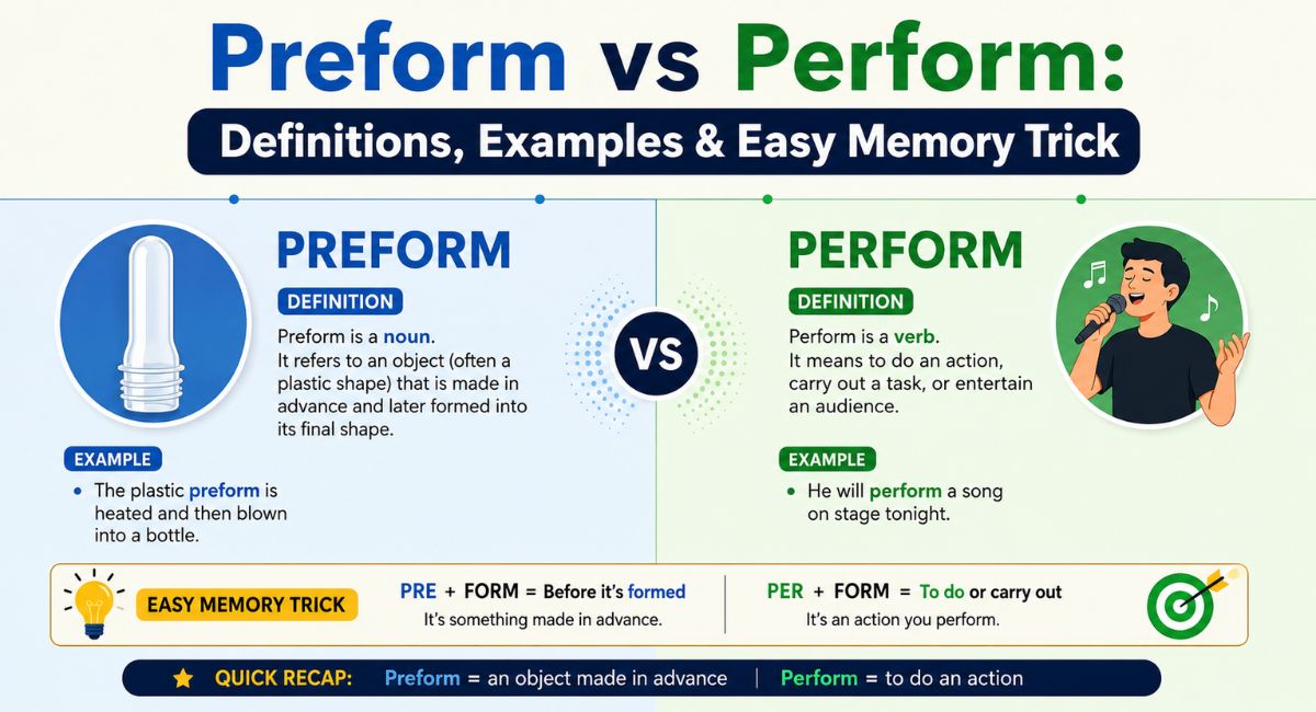 Preform vs Perform: Definitions, Examples no.1 Memory Trick