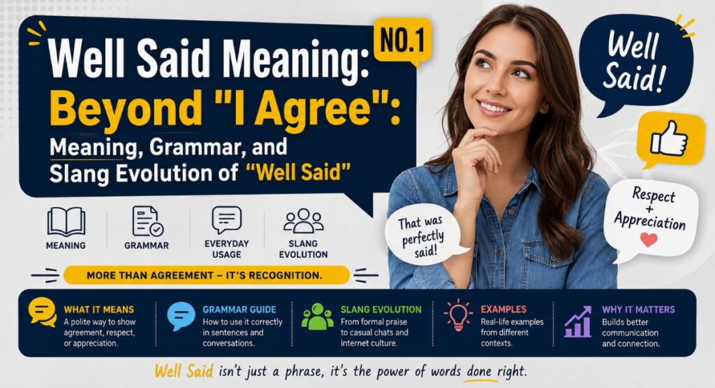 Well Said Meaning:NO.1 Beyond "I Agree": Meaning, Grammar, and Slang Evolution of "Well Said"