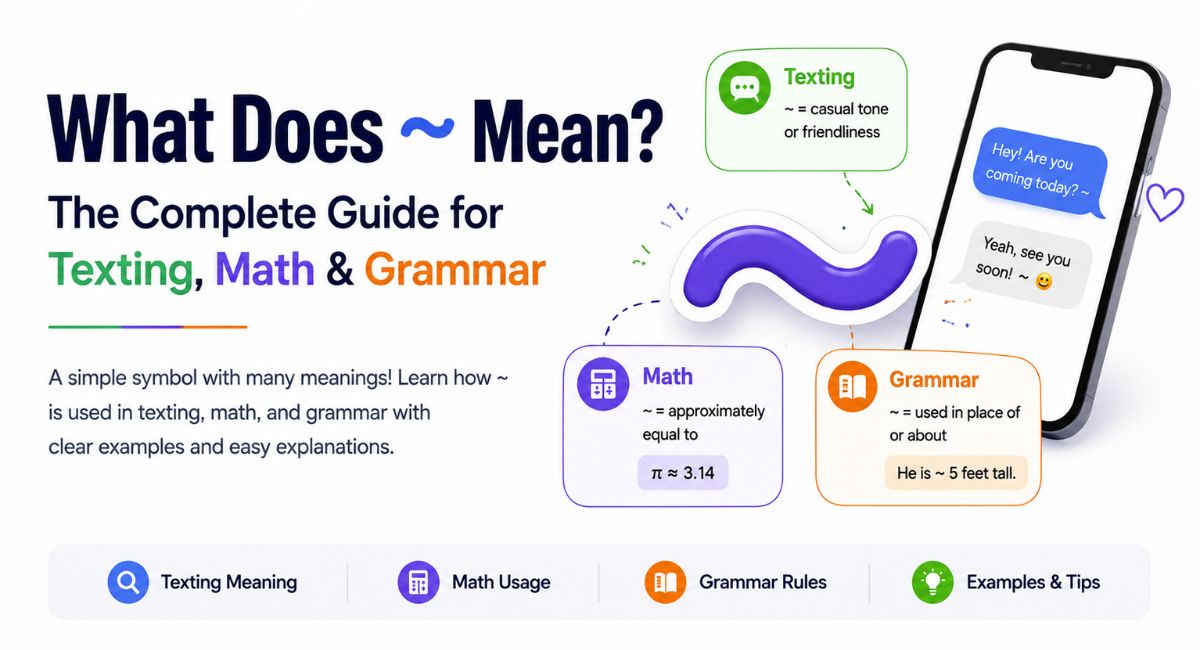 What Does ~ Mean? The Complete Guide for Texting, Math & Grammar