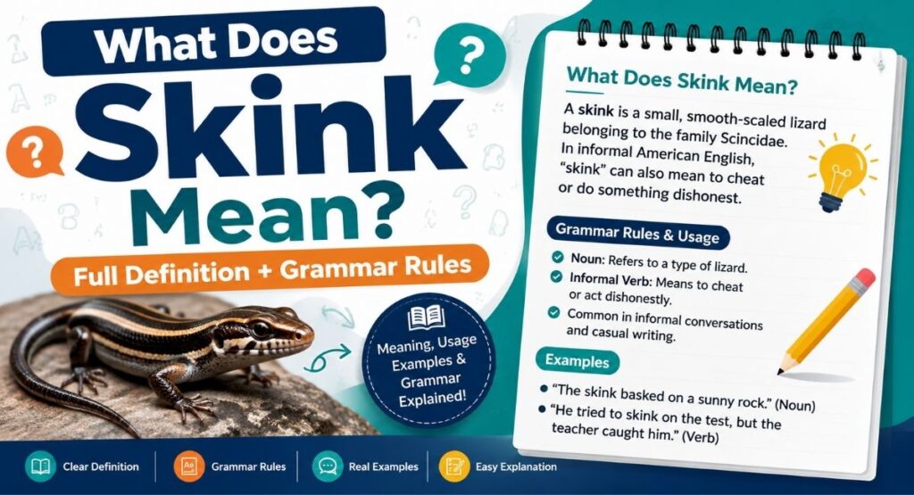 What Does Skink Mean? Full Definition + Grammar Rules